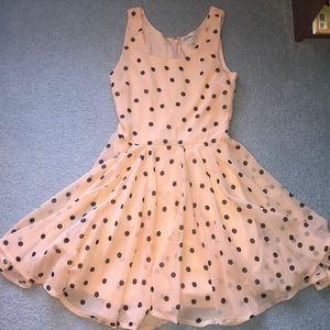 Charlotte Russe Flowy Peach Polka Dot Dress
